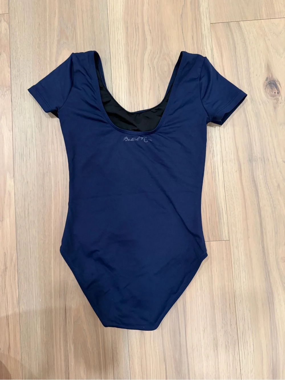 Girls Navy Short Sleeve One-Piece Leotard